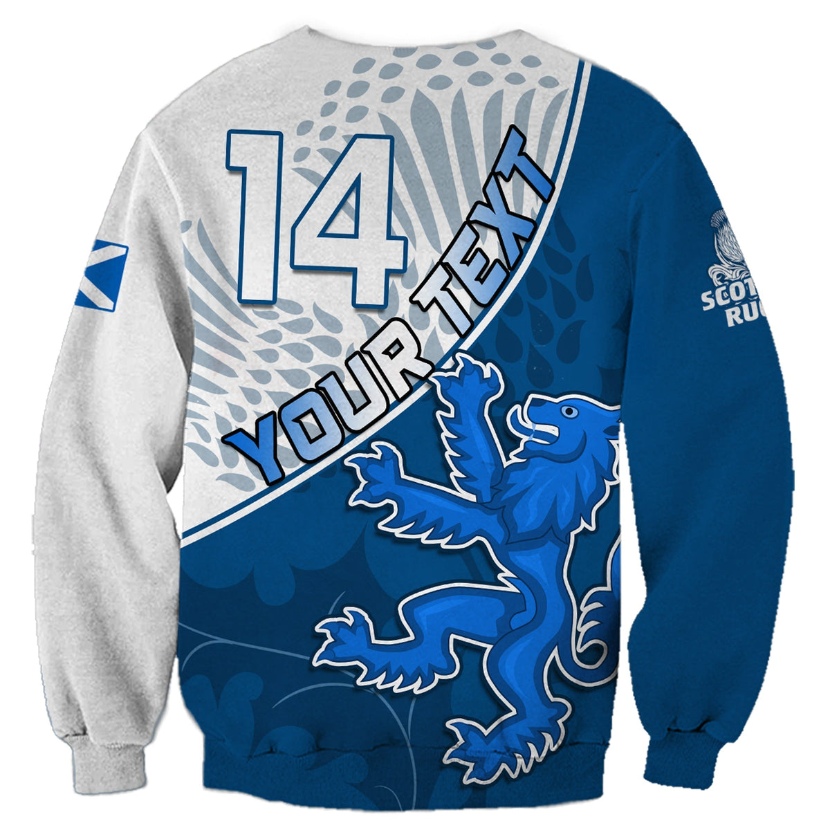 (Custom Text and Number) Scotland Rugby Sweatshirt Scottish Coat Of Arms Mix Thistle Newest Version - Wonder Print Shop