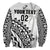 Custom Text And Number Fiji Rugby Sweatshirt Fijian Cibi Dance Tapa Pattern White - Wonder Print Shop