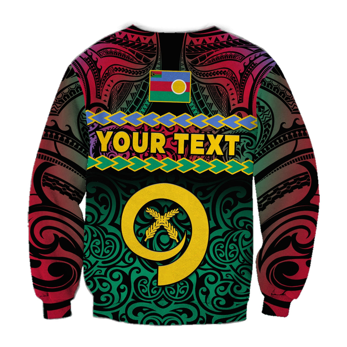 Custom Personalised Shefa Province Sweatshirt Vanuatu Pig Tusk Polynesian Flag Style - Wonder Print Shop