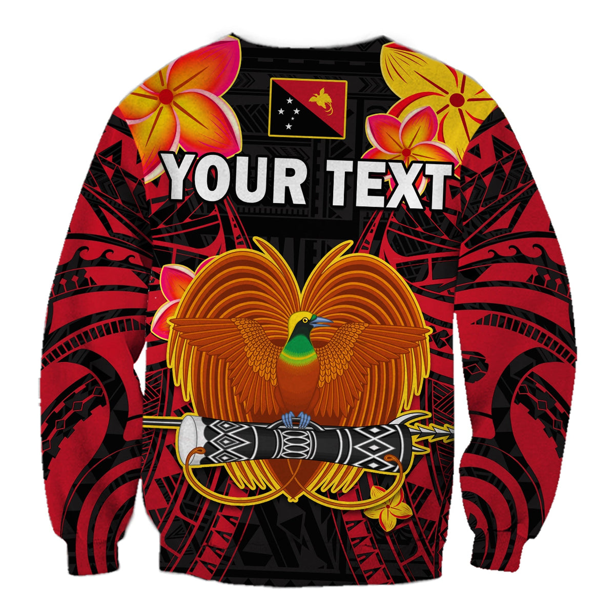 Custom Personalised Papua New Guinea Sweatshirt PNG Bird Of Paradise Polynesian Pattern - Wonder Print Shop