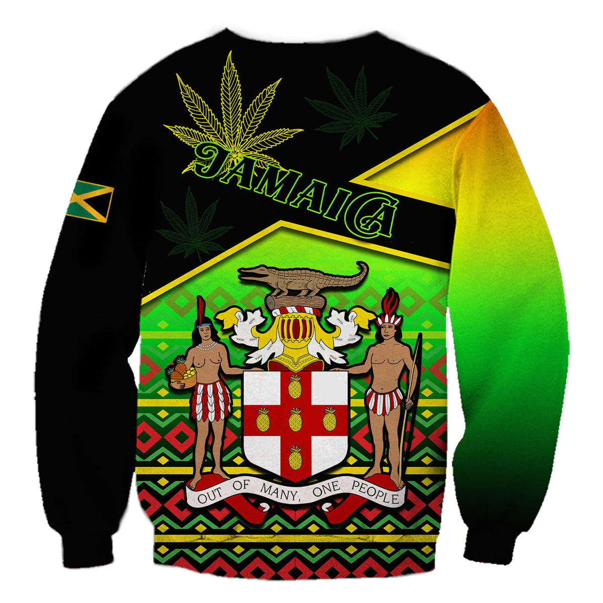 Jamaica Lion Sweatshirt Jamaican Pattern Version Reggae Colors LT13 - Wonder Print Shop