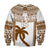 Custom Text And Number Fiji Rugby Sweatshirt Pacific The Bati Brown Fijian Tapa - Wonder Print Shop