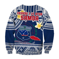 Samoa Sweatshirt Samoan Plumeria Flowers Mix Polynesian Pattern - Wonder Print Shop