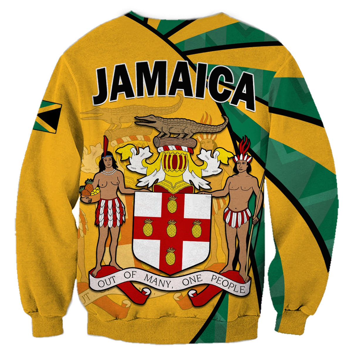 Jamaica Athletics Sweatshirt Jamaican Flag Mix Lion Sporty Style - Wonder Print Shop