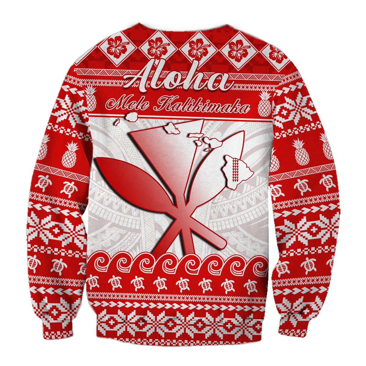 Hawaii Christmas Sweatshirt Kanaka Polynesian Santa Claus Mele Kalikimaka - Wonder Print Shop