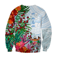 Custom Personalised Fiji Sweatshirt Proud Fijian Tapa mix Tagimoucia Flowers LT13 - Wonder Print Shop