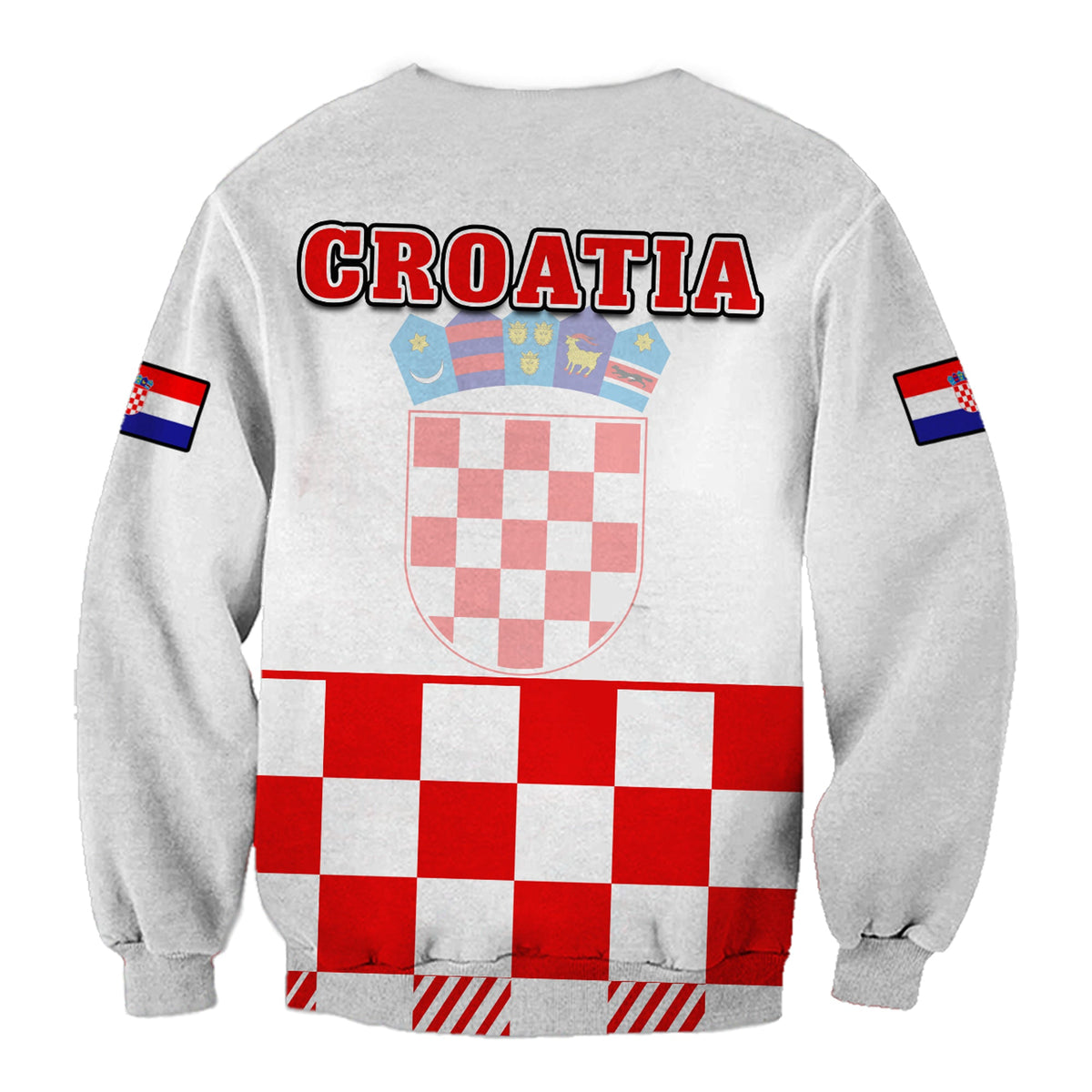 Croatia Football Sweatshirt Hrvatska Checkerboard Red Version - Wonder Print Shop