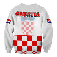 Croatia Football Sweatshirt Hrvatska Checkerboard Red Version - Wonder Print Shop