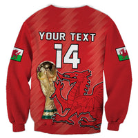 (Custom Text And Number) Wales Football Sweatshirt Cymru Champions World Cup 2022 - Wonder Print Shop