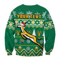 (Custom Personalised) South Africa Rugby Christmas Sweatshirt Springboks Proud Geseende Kersfees - Wonder Print Shop