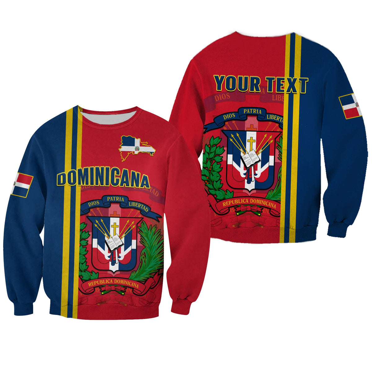 (Custom Personalised) Dominican Republic Sweatshirt Happy 179 Years Of Independence - Wonder Print Shop