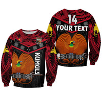 Custom Text And Number Papua New Guinea Rugby Sweatshirt PNG Kumuls Bird Of Paradise Black - Wonder Print Shop