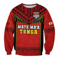 Custom Text And Number Tonga Rugby Sweatshirt Mate Maa Tonga Pacific Ngatu Black - Wonder Print Shop