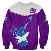 Scottish Rugby Sweatshirt Map Of Scotland Thistle Purple Version - Wonder Print Shop