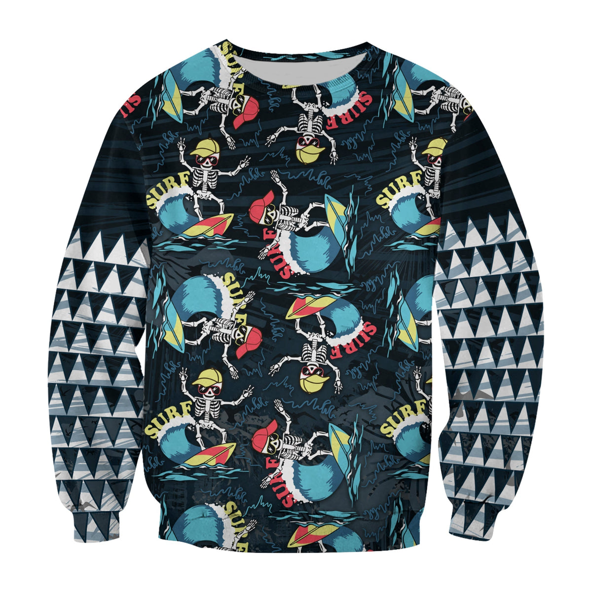 Custom Personalised Hawaii Skeleton Surf Sweatshirt Halloween Hawaiian Tribal LT13 - Wonder Print Shop