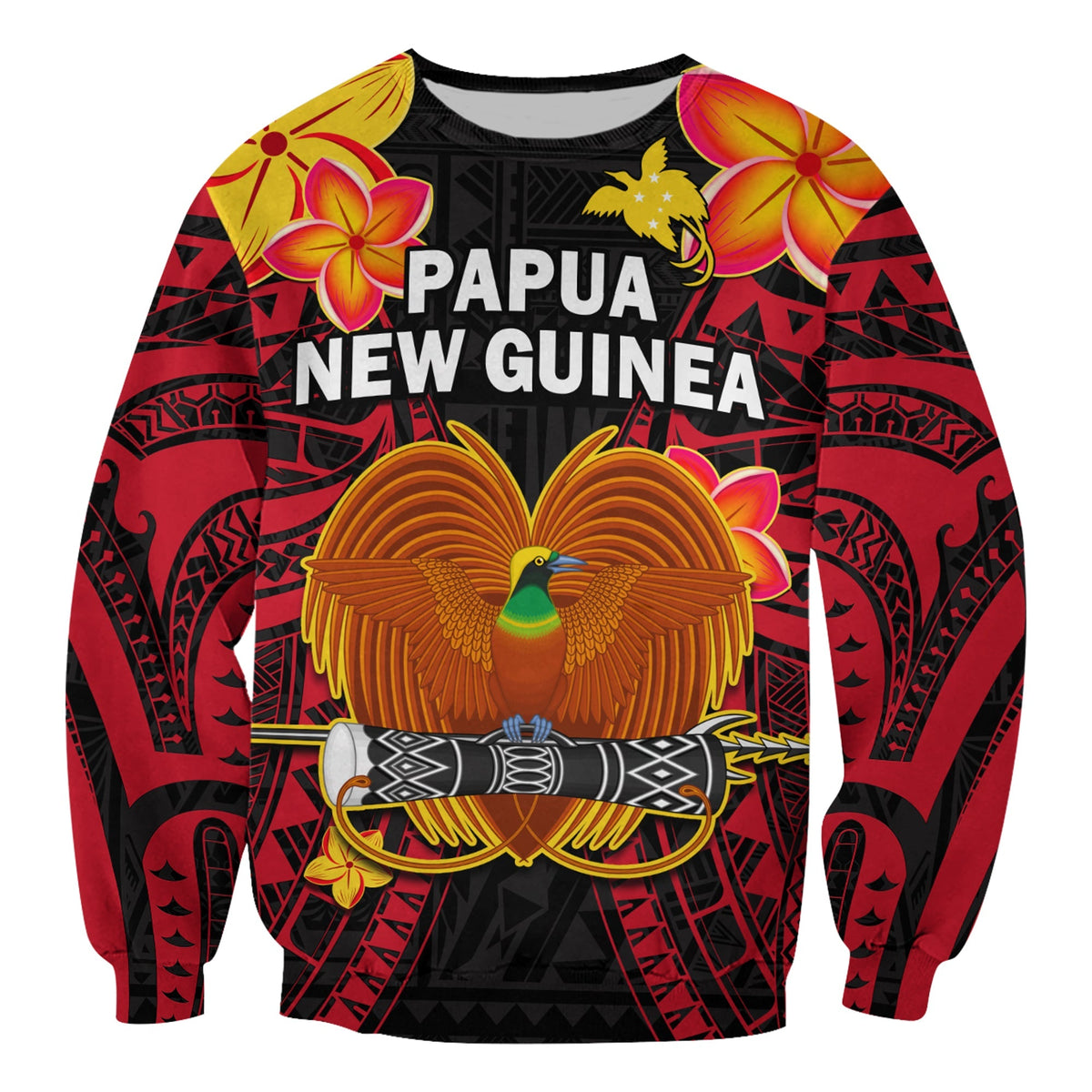 Custom Personalised Papua New Guinea Sweatshirt PNG Bird Of Paradise Polynesian Pattern - Wonder Print Shop