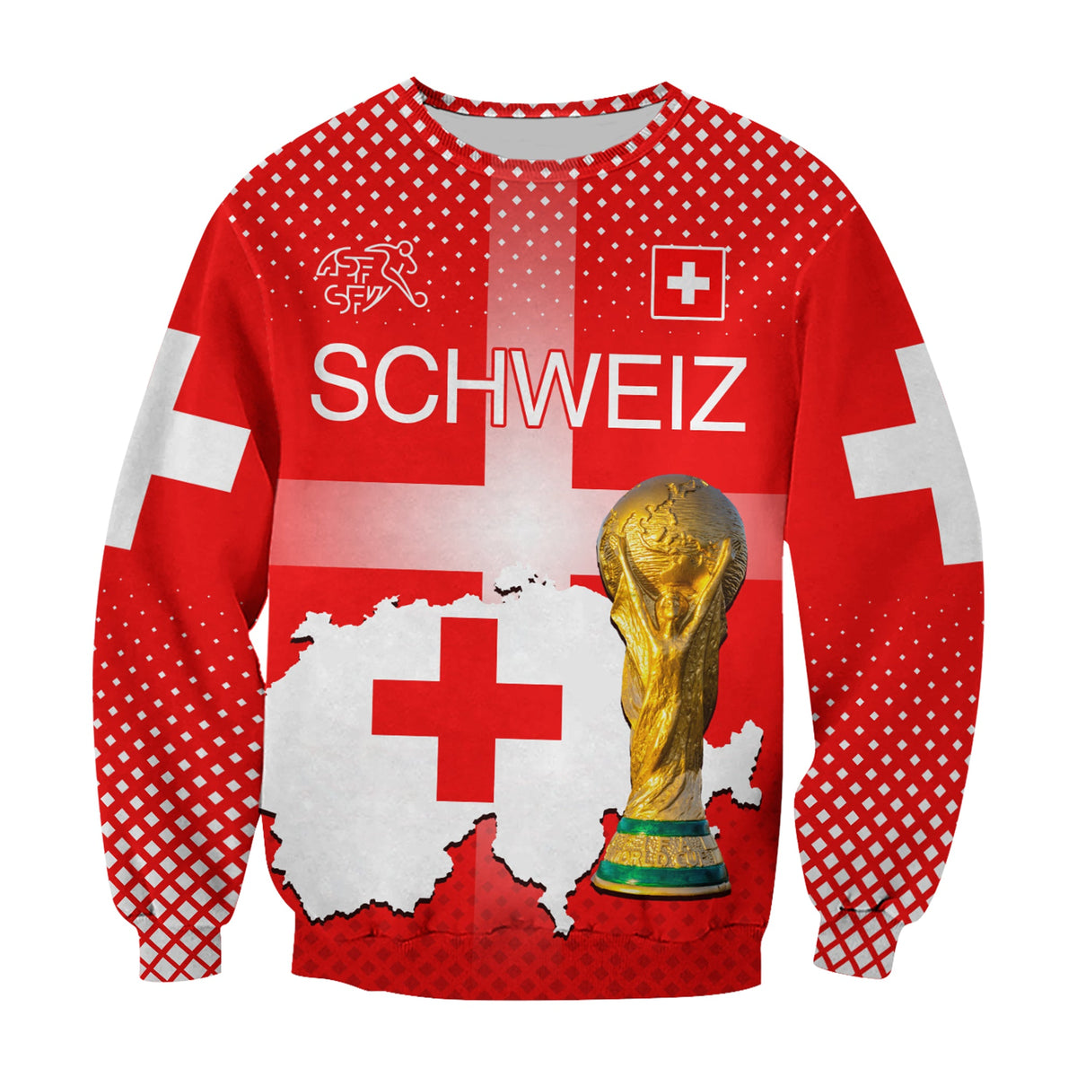 Switzerland Football Sweatshirt Schweizer Pati Champion 2022 World Cup LT13 - Wonder Print Shop