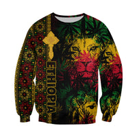 (Custom Personalised) Ethiopia Lion Reggae Sweatshirt Ethiopian Cross LT13 - Wonder Print Shop