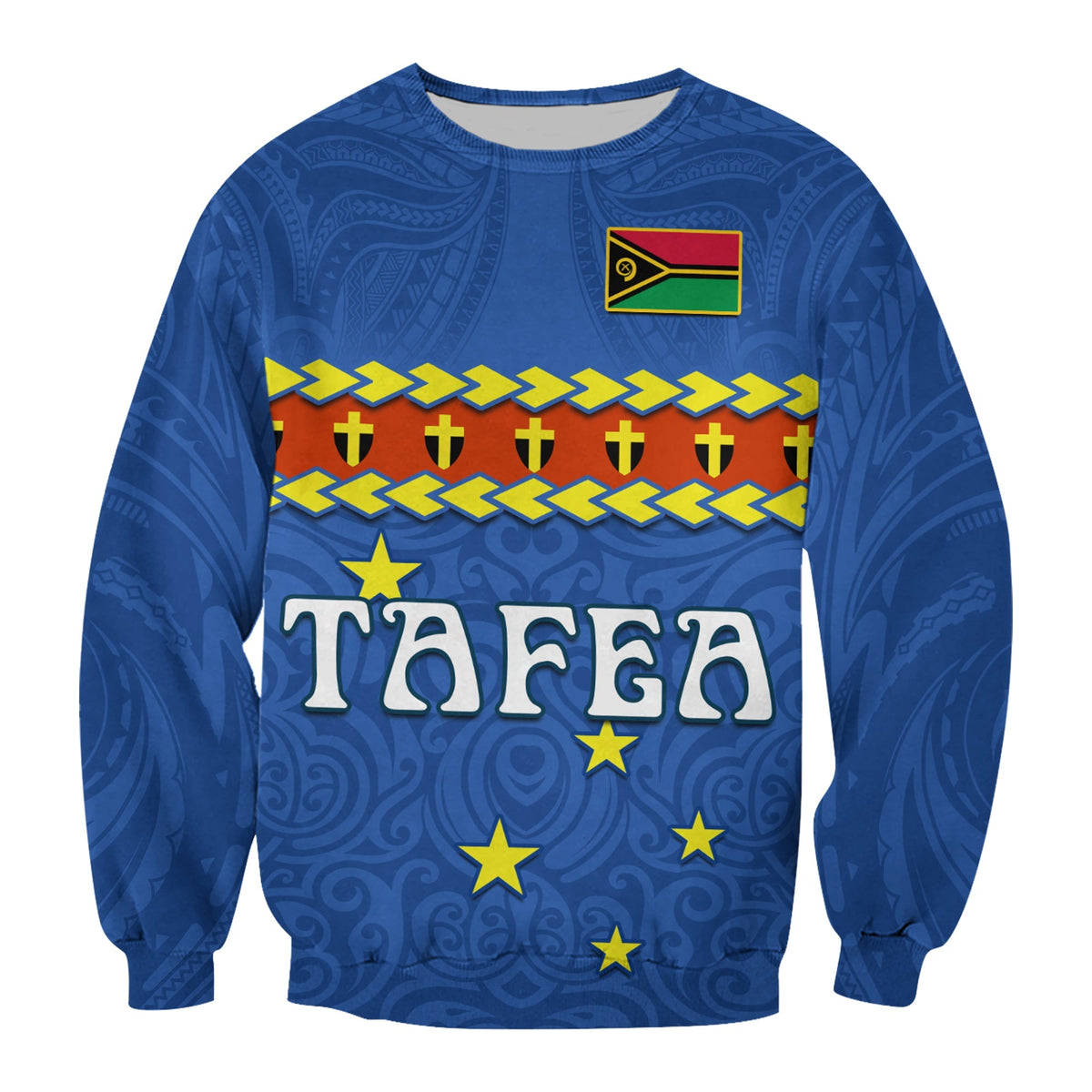 Custom Personalised Tafea Province Sweatshirt Vanuatu Pig Tusk Polynesian Flag Style - Wonder Print Shop