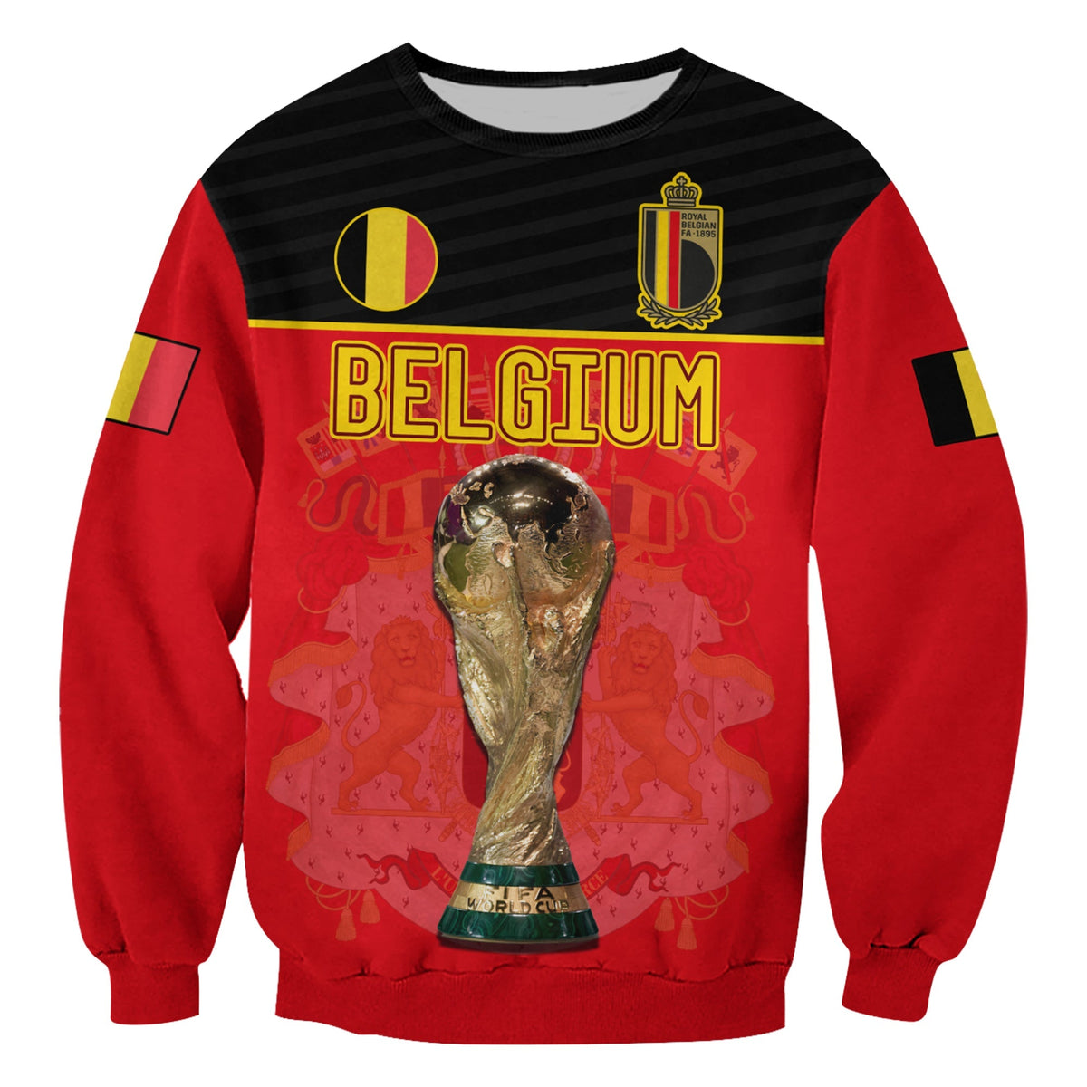 Belgium Football 2022 Sweatshirt De Rode Duivels Sporty Style - Wonder Print Shop