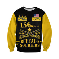 (Custom Text and Chapter) Buffalo Soldiers Sweatshirt Since 1866 BSMC Anniversary LT13 - Wonder Print Shop