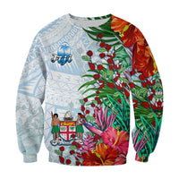 Fiji Sweatshirt Proud Fijian Tapa mix Tagimoucia Flowers LT13 - Wonder Print Shop