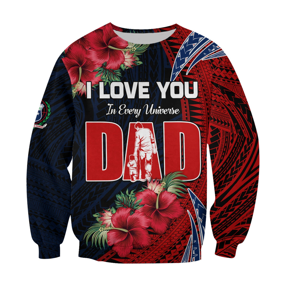 (Custom Text and Number) Samoa Fathers Day Sweatshirt Polynesian Best Dad Ever LT13 - Wonder Print Shop