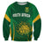 (Custom Text and Number) South Africa Rugby Sweatshirt Springboks Champion LT13 - Wonder Print Shop