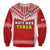 Custom Text And Number Tonga Rugby Sweatshirt Mate Maa Tonga Pacific Ngatu White - Wonder Print Shop
