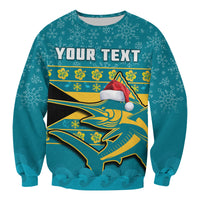 (Custom Personalised) Bahamas Sweatshirt Bahamian Blue Marlin Merry Christmas - Wonder Print Shop