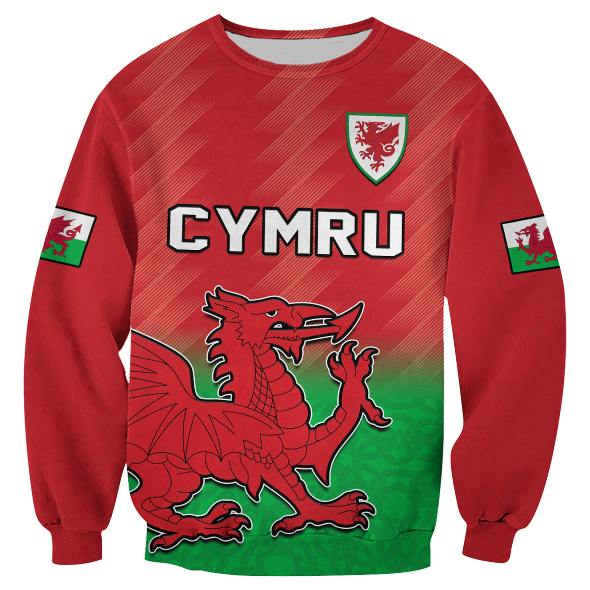 (Custom Text And Number) Wales Football Sweatshirt World Cup 2022 Come On Cymru Yma O Hyd - Wonder Print Shop