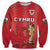 (Custom Text And Number) Wales Football Sweatshirt Cymru Champions World Cup 2022 - Wonder Print Shop