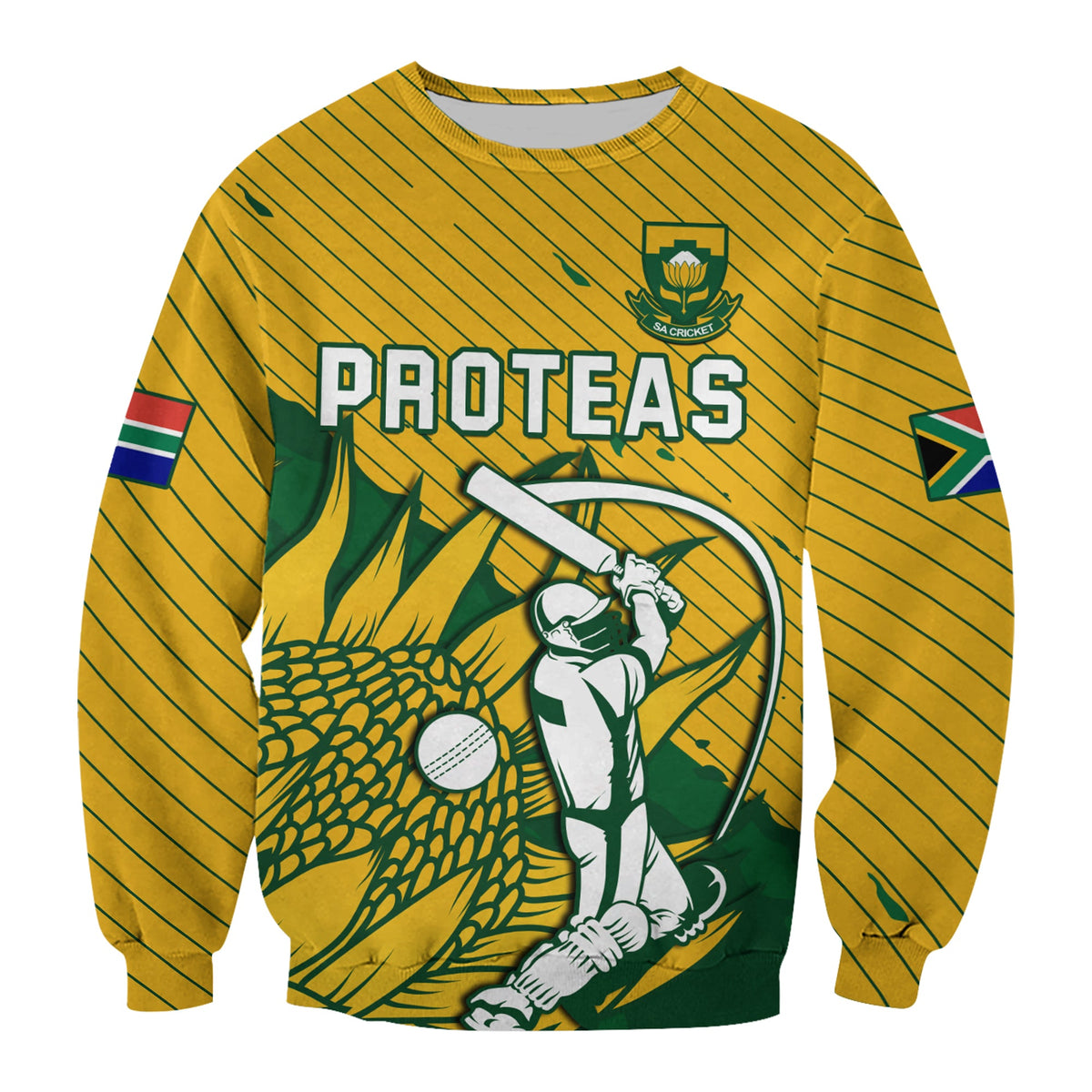 South Africa Cricket Sweatshirt Go Proteas Unique Style - Wonder Print Shop