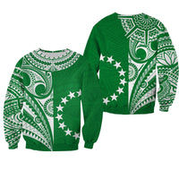 Cook Islands Tatau Sweatshirt Symbolize Passion Stars Version Green LT13 - Wonder Print Shop