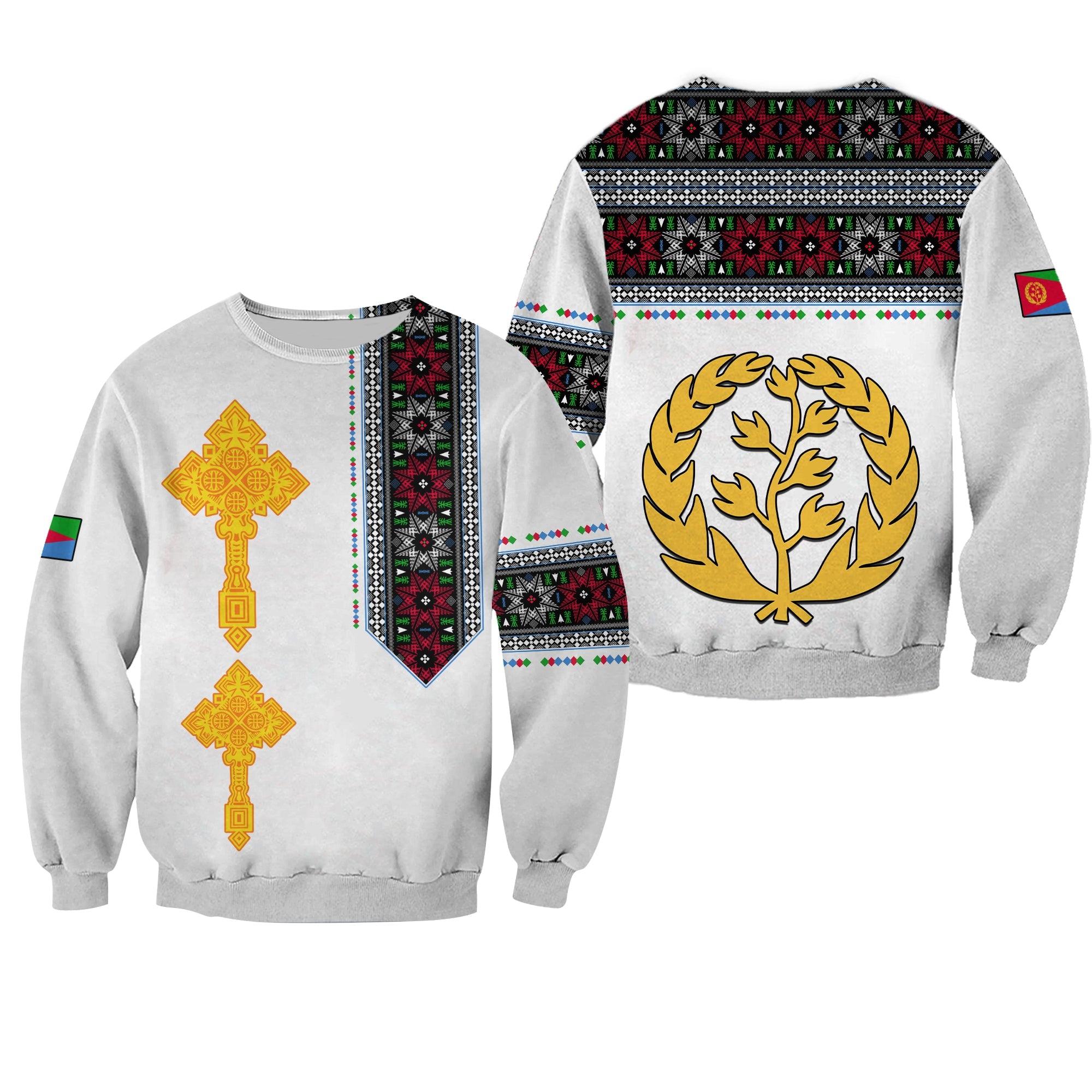 Eritrea Tibeb Sweatshirt Eritrean Cross Mix Flag LT13 - Wonder Print Shop