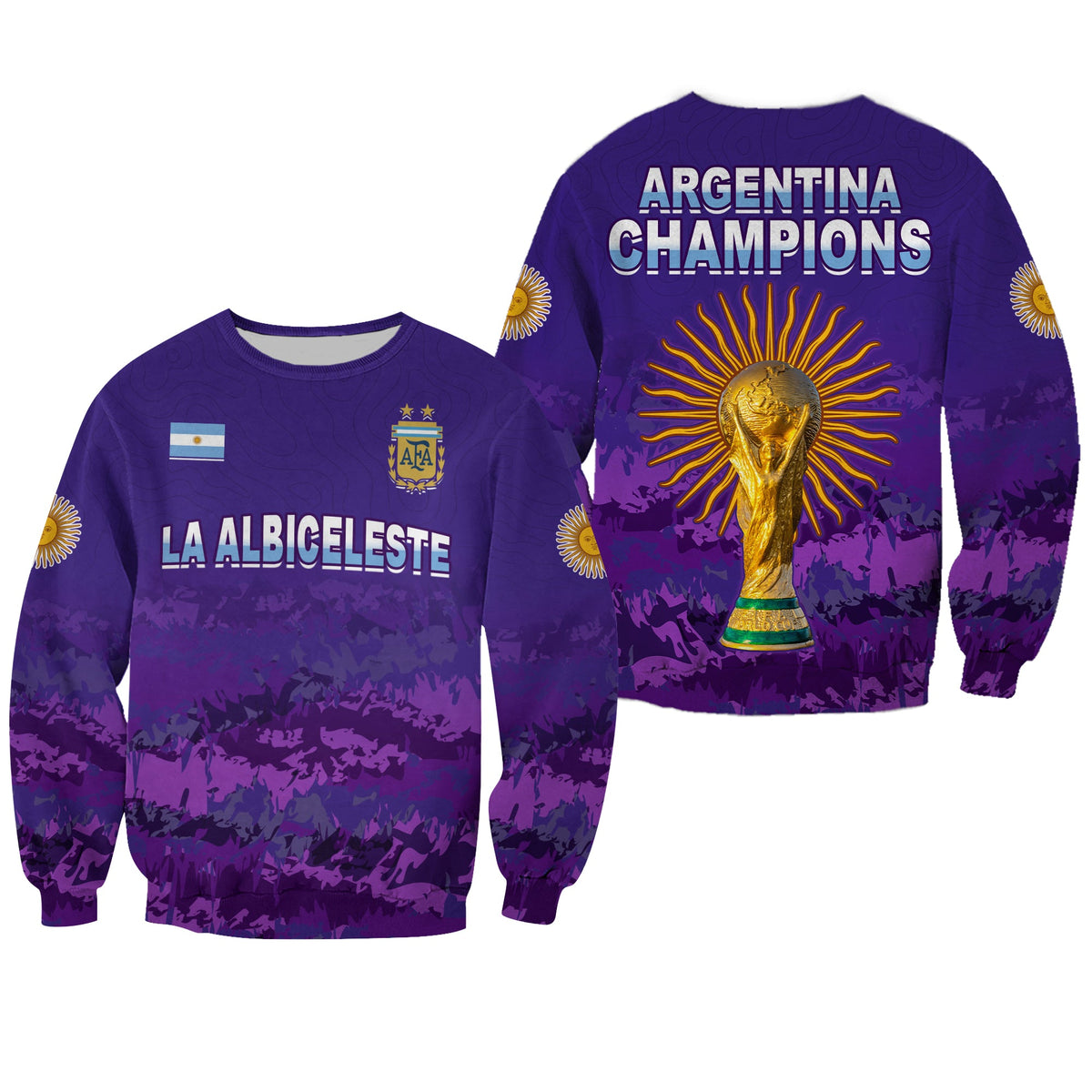 Argentina Football Sweatshirt Go Champions La Albiceleste LT13 - Wonder Print Shop