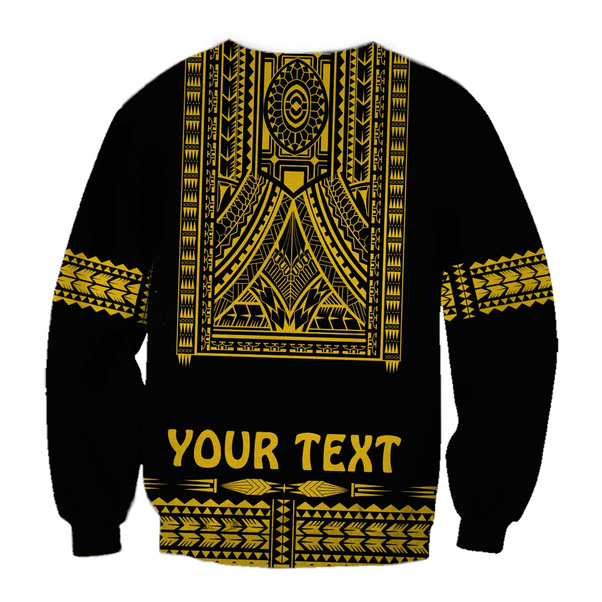 Custom Personalised Polynesian Sweatshirt Dashiki With Polynesian Tattoo Royal Golden Version - Wonder Print Shop