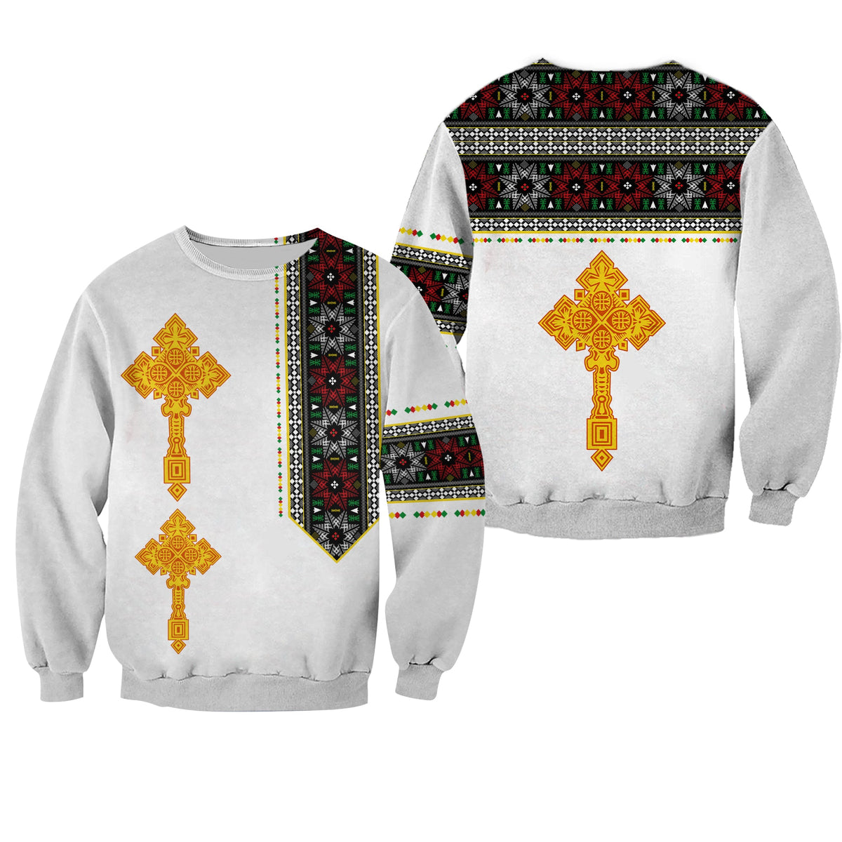 Ethiopia Tibeb Sweatshirt Ethiopian Cross Fashion LT13 - Wonder Print Shop
