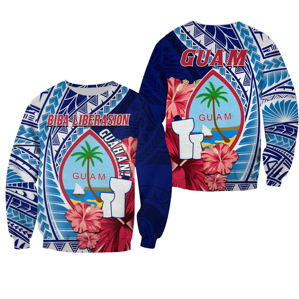 Guam Chamorro Sweatshirt Happy Liberation Day Latte Stone LT13 - Wonder Print Shop
