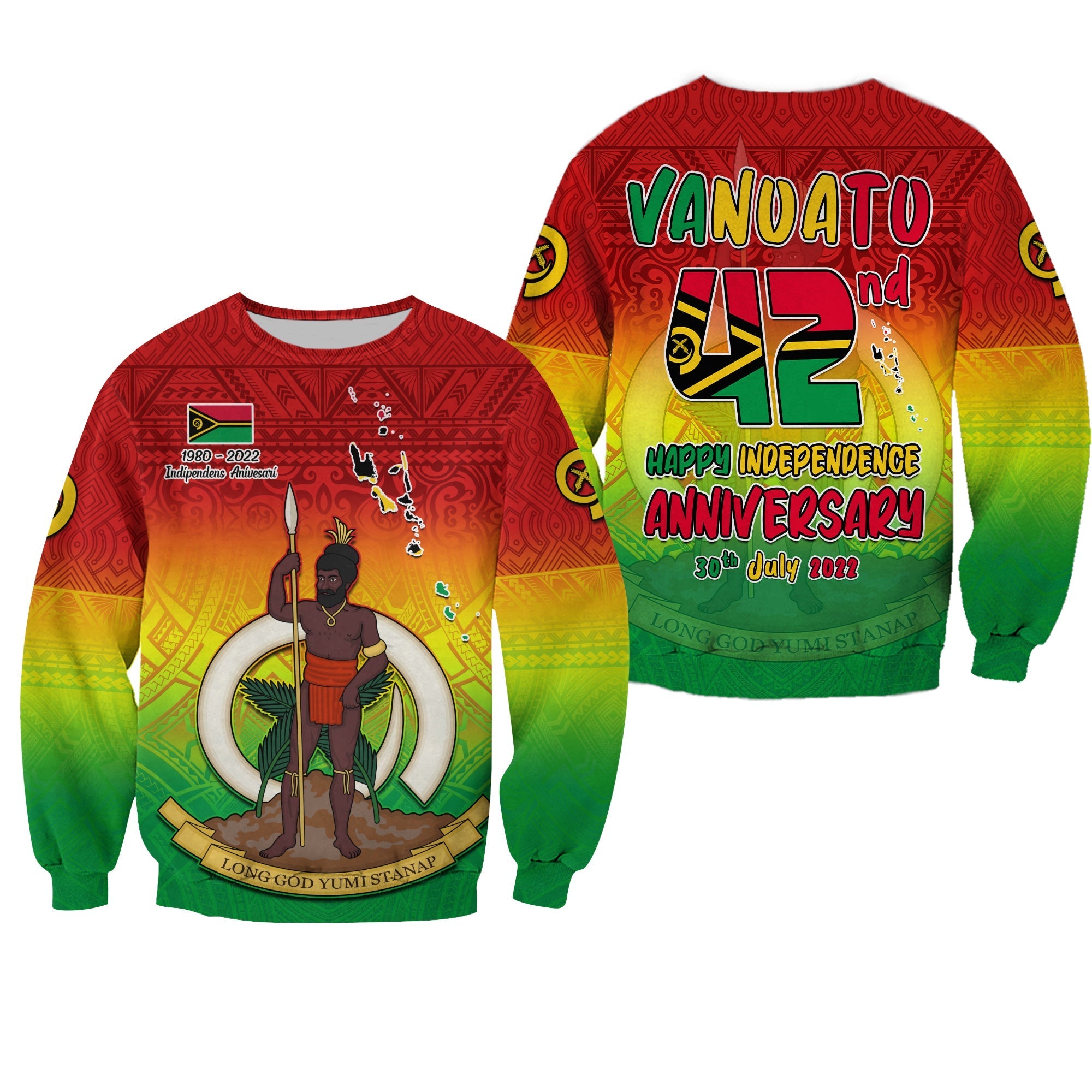Vanuatu Independence Day Sweatshirt 42nd Anniversary Yumi Yumi Yumi LT13 - Wonder Print Shop