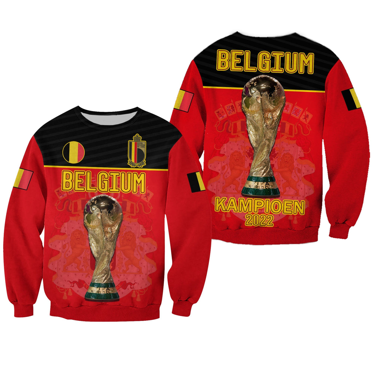Belgium Football 2022 Sweatshirt De Rode Duivels Sporty Style - Wonder Print Shop