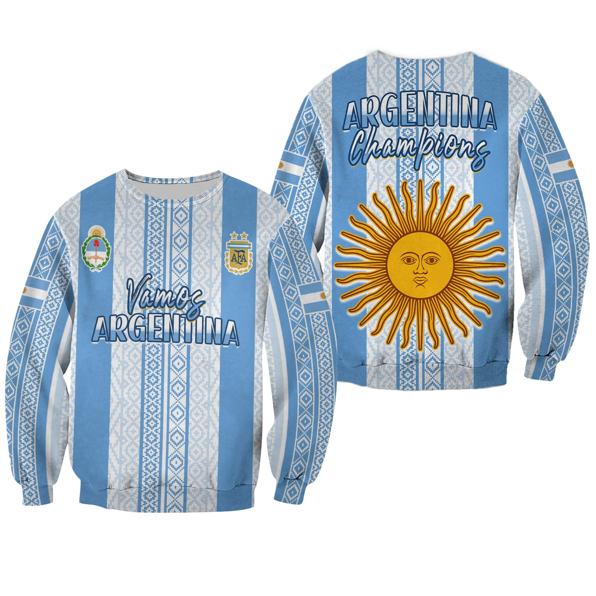 Argentina Football Sweatshirt Champions World Cup Gaucho Vamos LT13 - Wonder Print Shop
