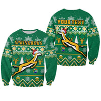 (Custom Personalised) South Africa Rugby Christmas Sweatshirt Springboks Proud Geseende Kersfees - Wonder Print Shop
