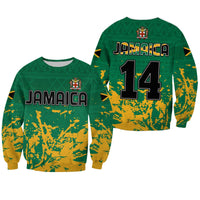 Jamaica Athletics Sweatshirt Jamaican Flag With African Pattern Sporty Style - Wonder Print Shop