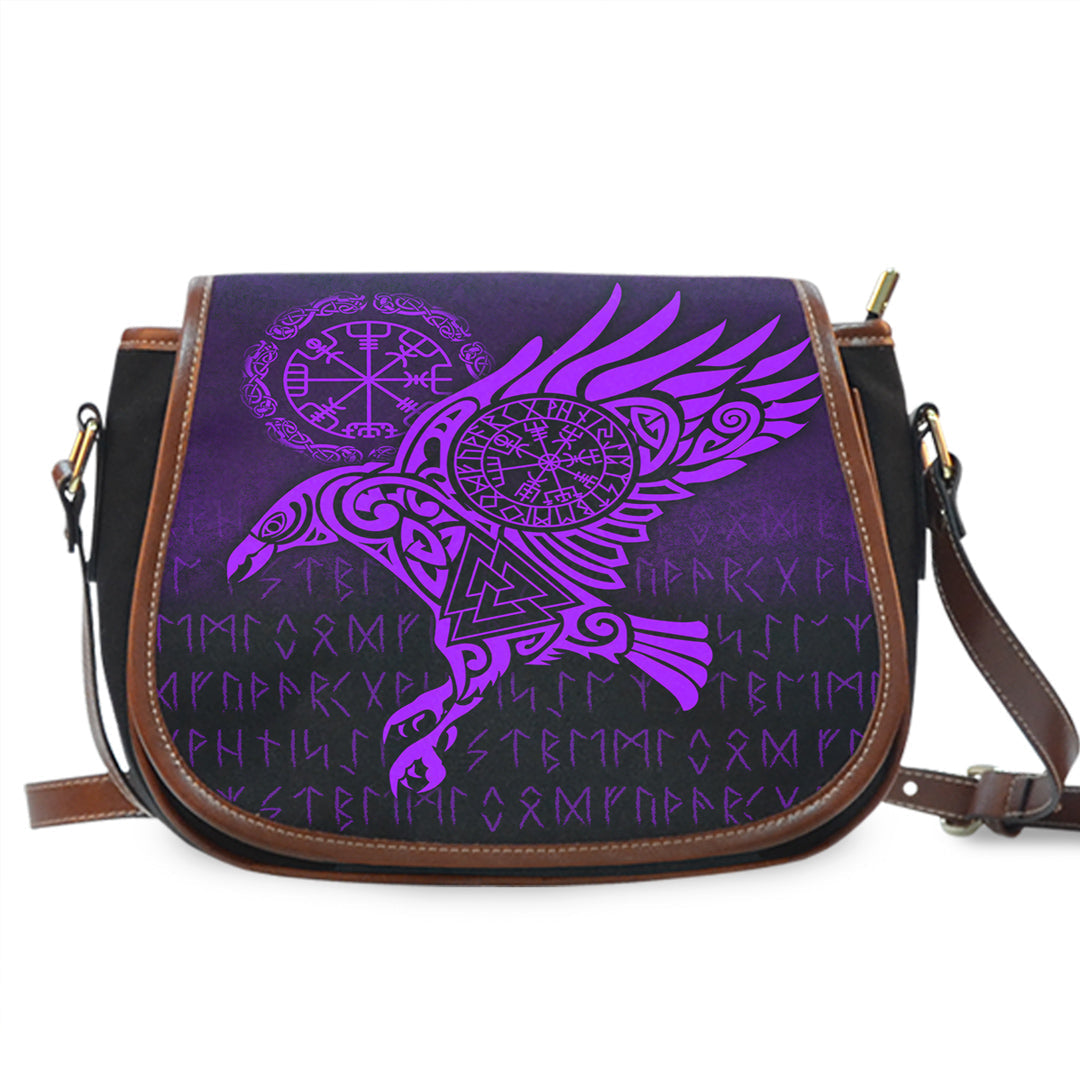 viking-saddle-bag-raven-vegvisir-tattoo-purple-version-saddle-bag