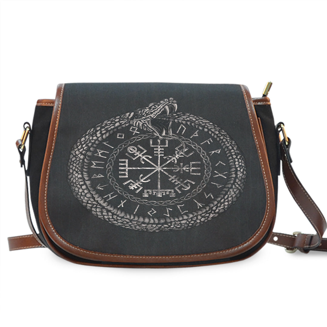 viking-saddle-bag-viking-vegvisir-with-ouroboros-and-runes-saddle-bag