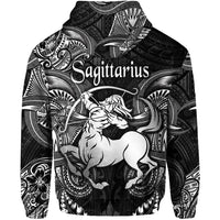Sagittarius Zodiac Polynesian Hoodie Unique Style Black LT8 - Wonder Print Shop