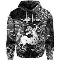 Sagittarius Zodiac Polynesian Hoodie Unique Style Black LT8 - Wonder Print Shop