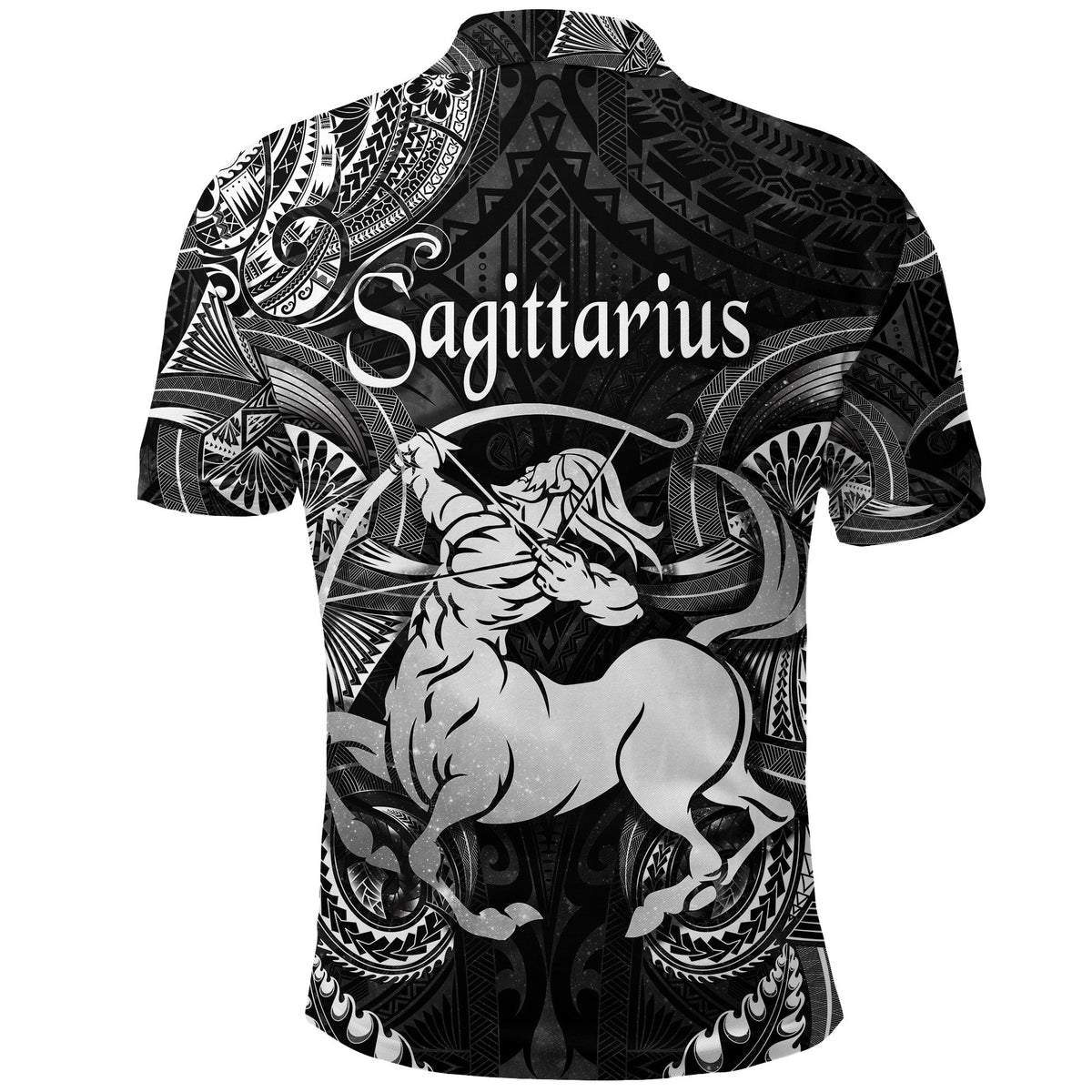 Sagittarius Zodiac Polynesian Polo Shirt Unique Style Black LT8 - Wonder Print Shop