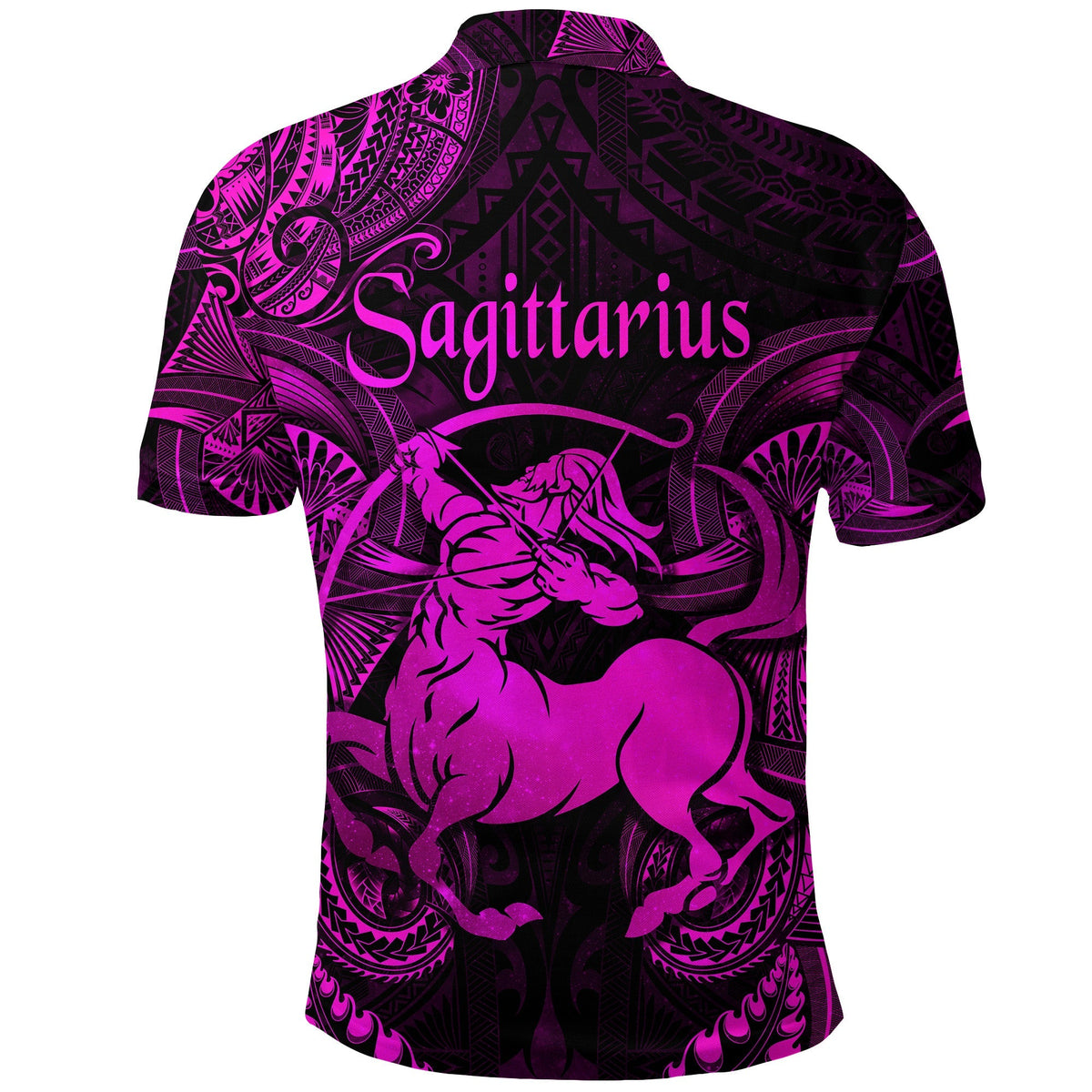 Sagittarius Zodiac Polynesian Polo Shirt Unique Style Pink LT8 - Wonder Print Shop